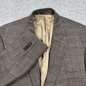Peter Millar Blazer Mens 40R Plaid Loro Piana Summertime Wool Silk Linen Jacket